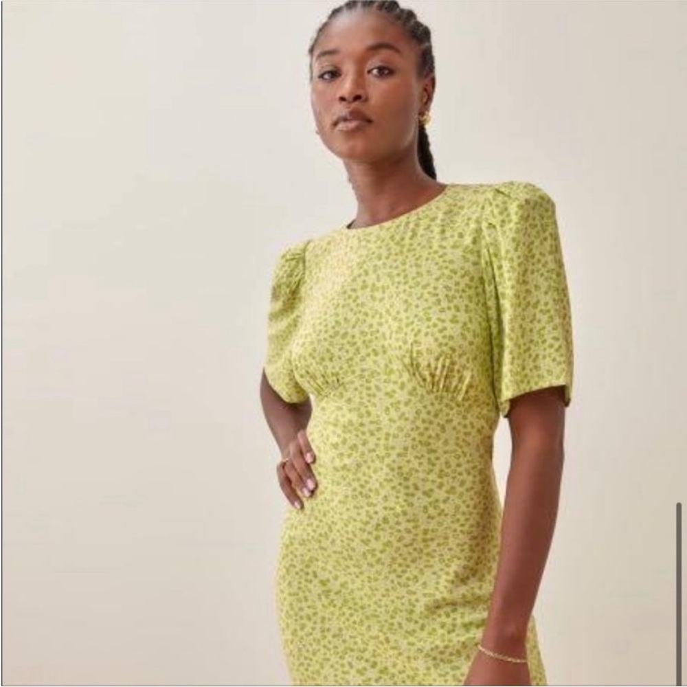Reformation nat dress in light green floral NWT - Picture 3 of 7